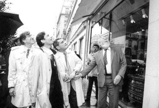 De gauche à droite : Roland Beucler, Olivier Barrot, François Lebel, et Serge Beucler